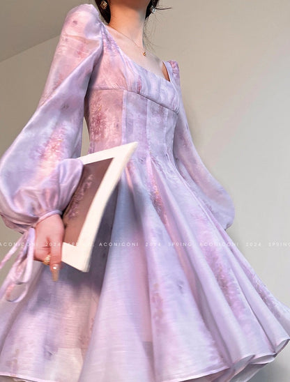 Purple Garden Cloud Romantic Dress