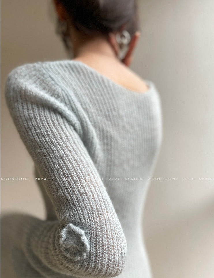 Aconiconi｜Alocasia Knitted Long Dress