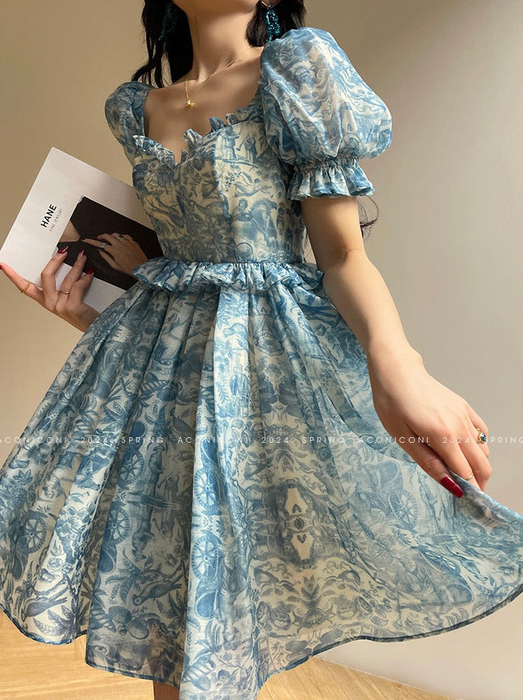 Aconiconi｜Blue Ocean Whisper fairy Dress