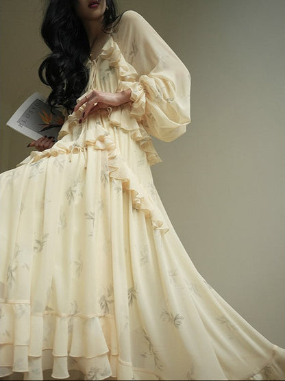 Aconiconi | Misty French Vanilla  Long Dress