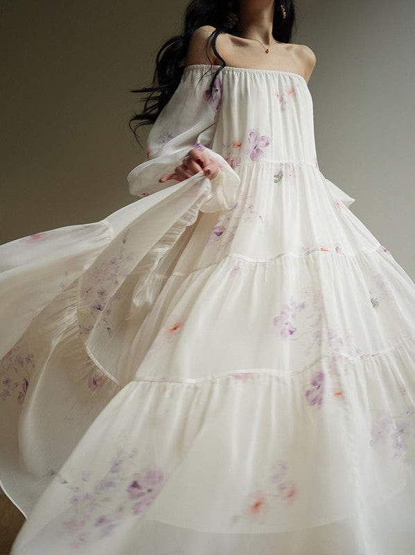 Aconiconi | Lilac Poem Long Flowy Dress