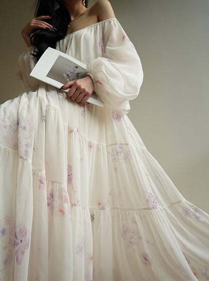 Aconiconi | Lilac Poem Long Flowy Dress