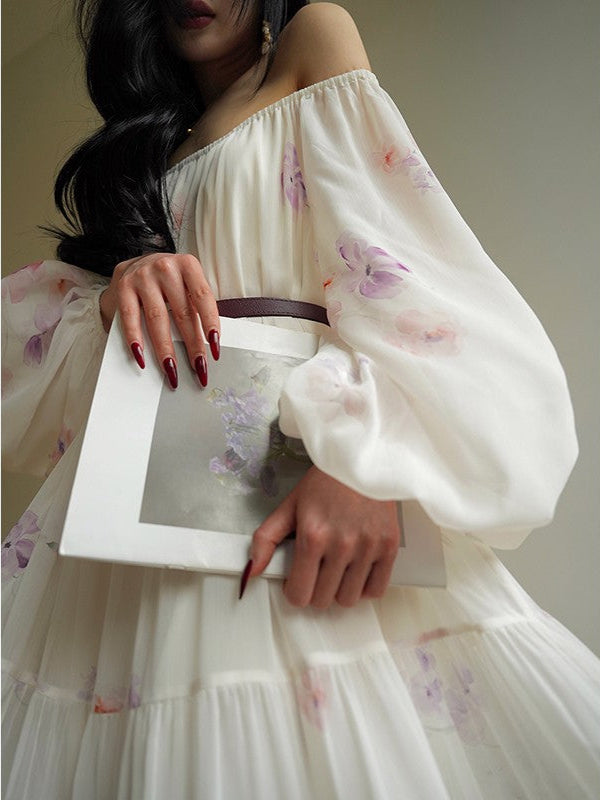 Aconiconi | Lilac Poem Long Flowy Dress