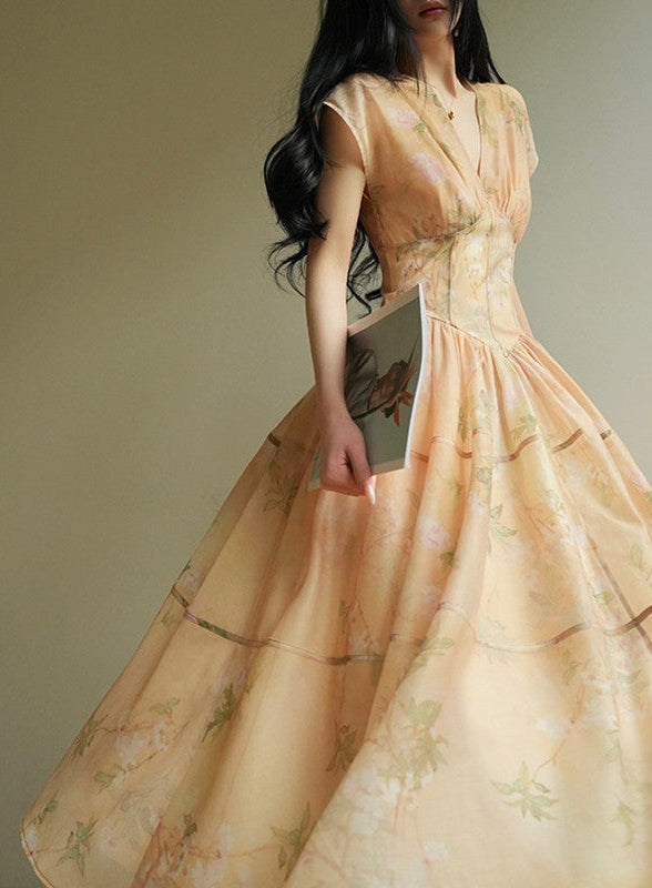Aconiconi | Soft Sunrise Elegant Flowy Dress