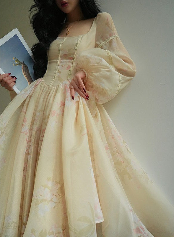 Aconiconi | Apricot Blossoms Flowy Dress