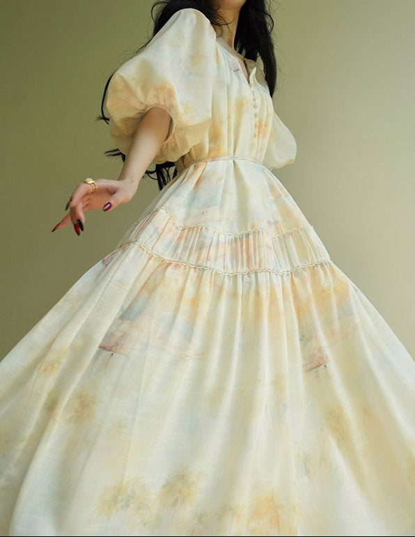 Aconiconi | Honeydew Glow Flowy Dress