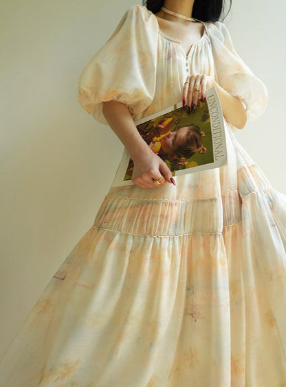 Aconiconi | Honeydew Glow Flowy Dress