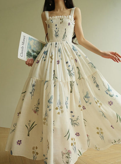Aconiconi | Ivory Meadow Floral Long Dress