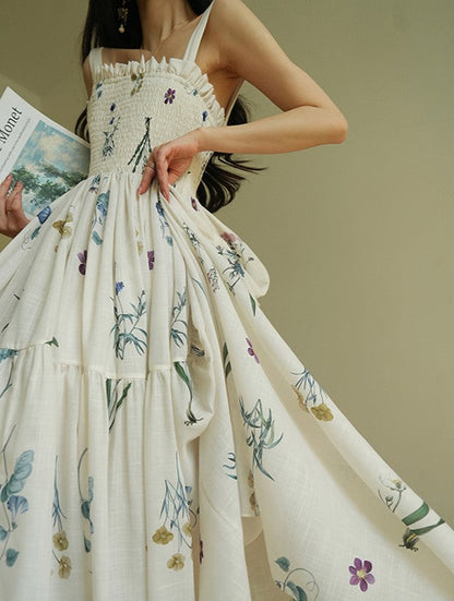 Aconiconi | Ivory Meadow Floral Long Dress