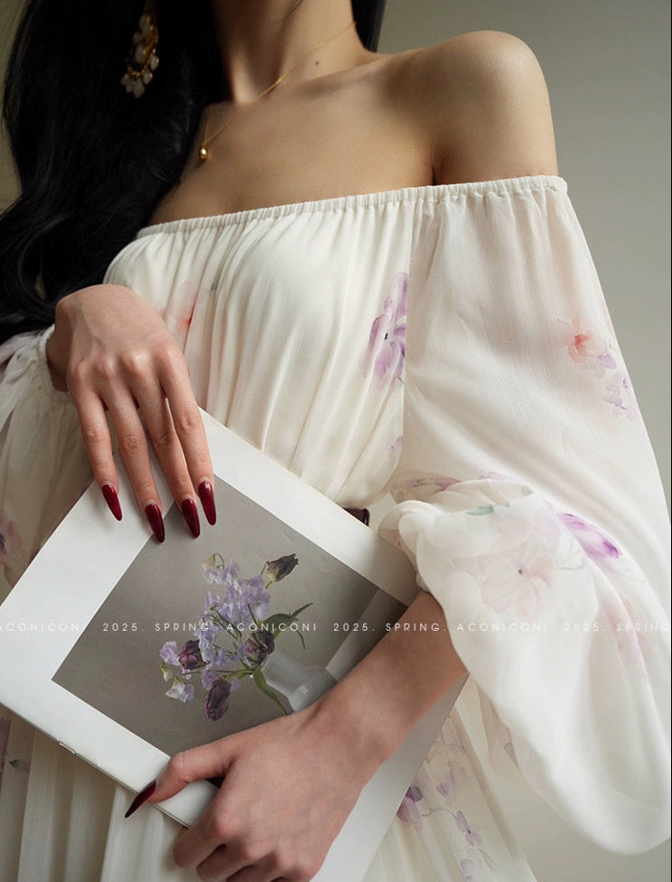 Aconiconi | Lilac Poem Long Flowy Dress