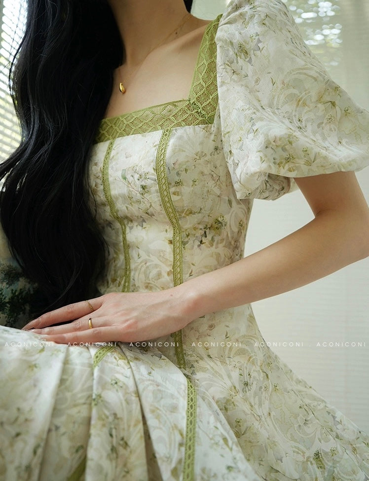 Aconiconi ｜ Sage Romance Summer Dress