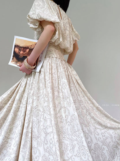 Aconiconi｜Lila Luxe Retro Style Summer Dress