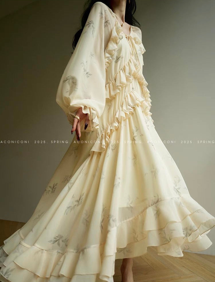 Aconiconi | Misty French Vanilla  Long Dress