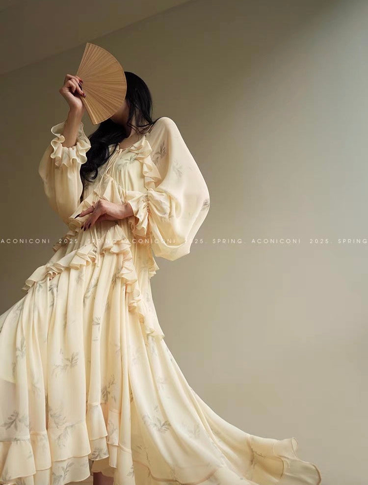 Aconiconi | Misty French Vanilla  Long Dress