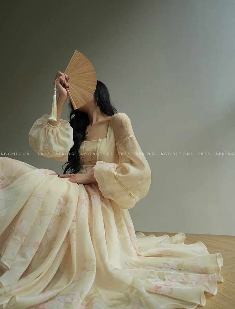 Aconiconi | Apricot Blossoms Flowy Dress