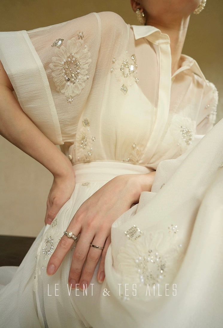 LE VENT & TES AILES | Étoile Blanche Elegant Skirt Set