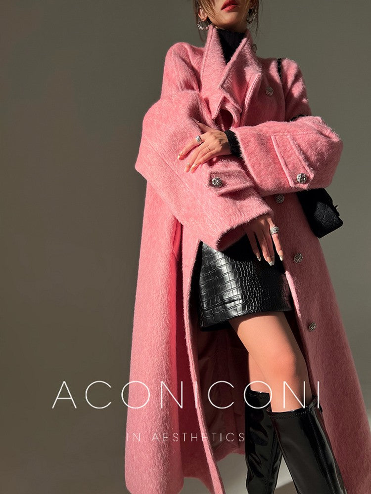 Aconiconi｜Inkstone Retro Stand Collar Wool Coat