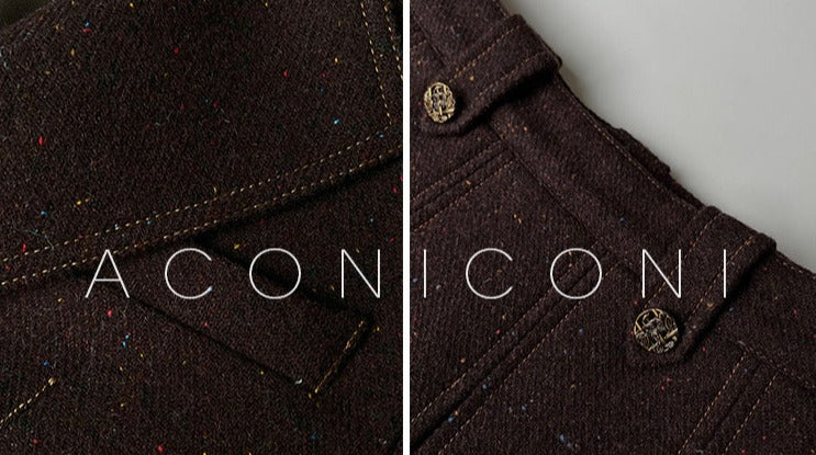 Aconiconi | Maillard Girl's French Temperament Blazer Pleated Skirt Suit