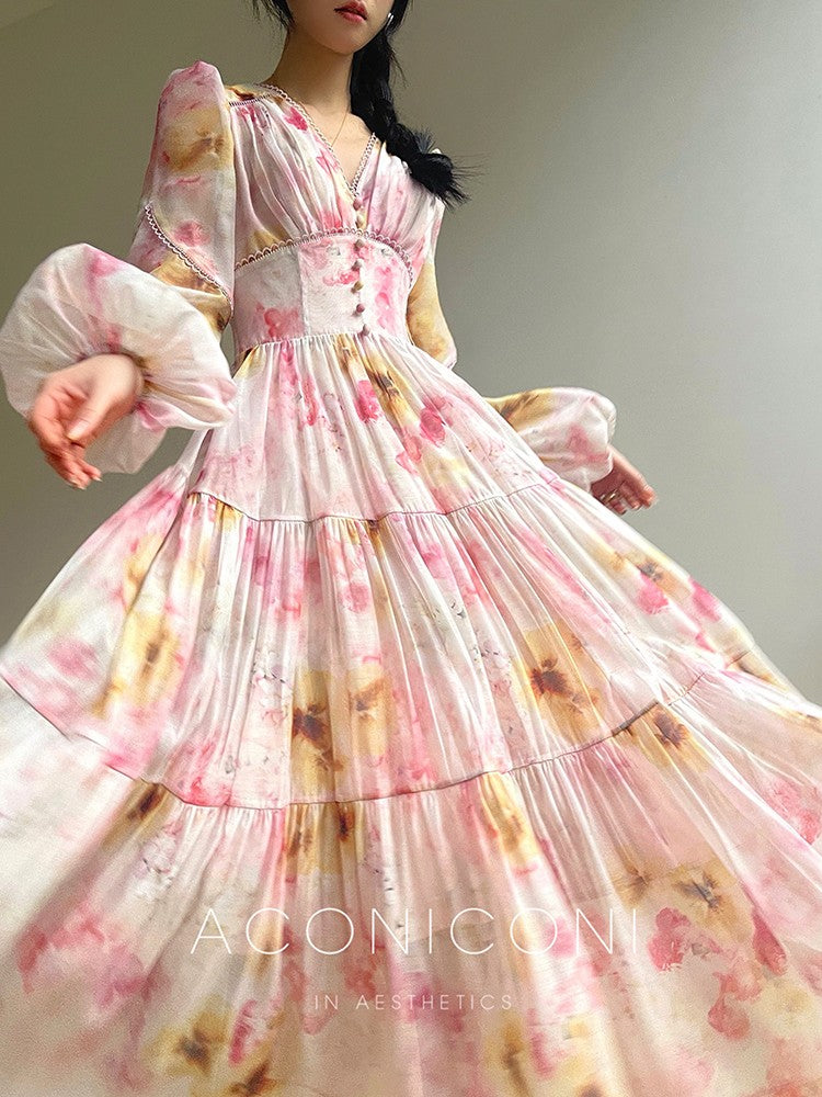 Aconiconi｜Yutang High-End Flowy Dress