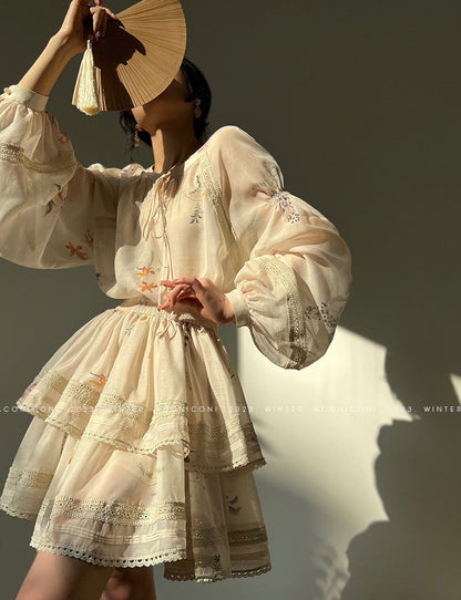 Aconiconi｜Moon Shadow Camellia Skirt Suit