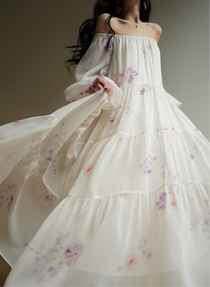Aconiconi | Lilac Poem Long Flowy Dress