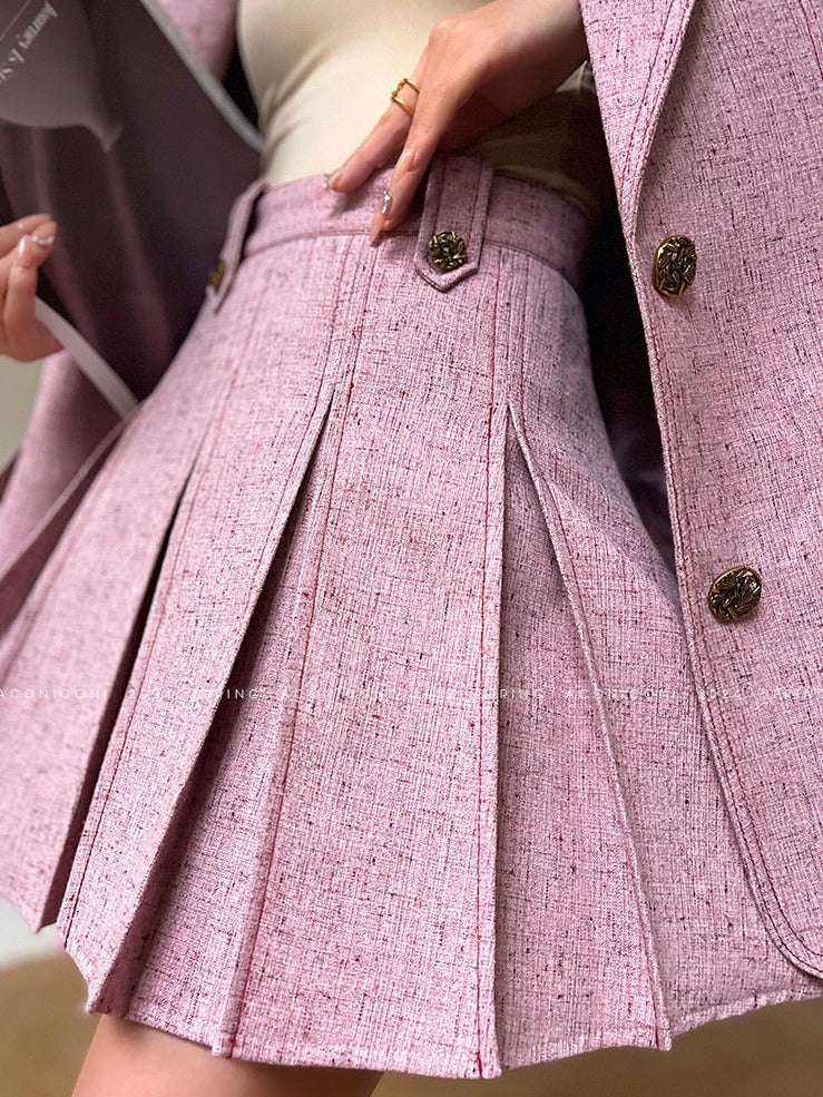 Aconiconi | Pink and Denim Skirt Suit