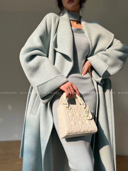 Aconiconi｜Dark Night & Sea Waves Double-Sided Wool Coat