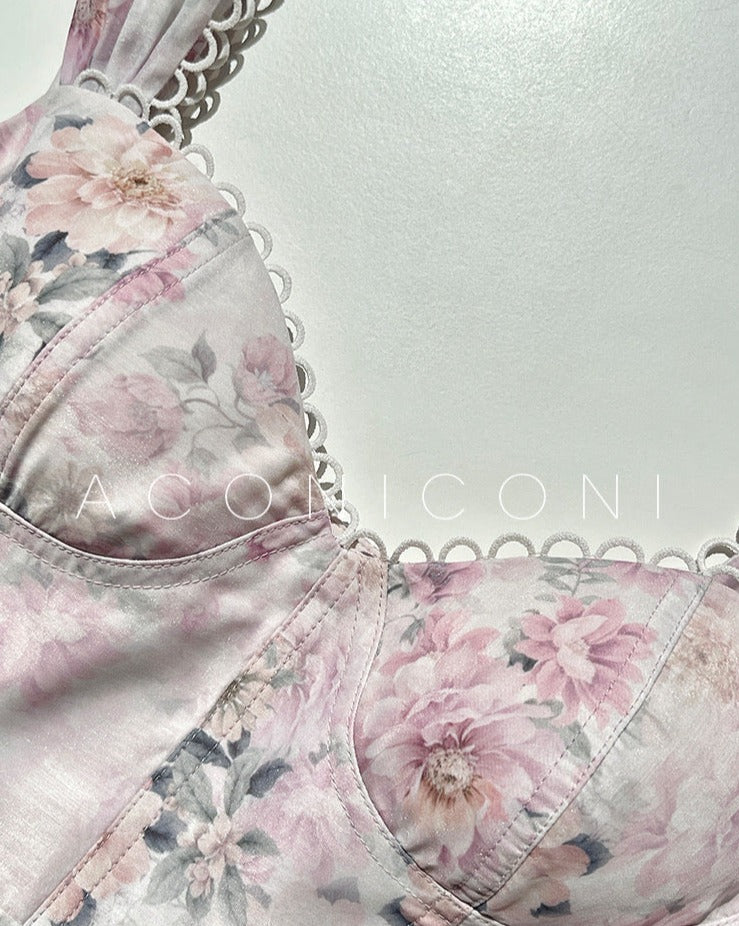 Aconiconi｜Spring Flower Long Feminine Dress