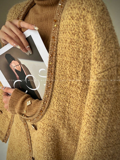 Aconiconi｜Brownie Autumn Wool Retro Skirt Suit