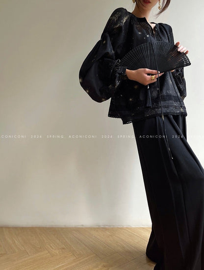 Aconiconi｜Moon Shadow Camellia Skirt Suit