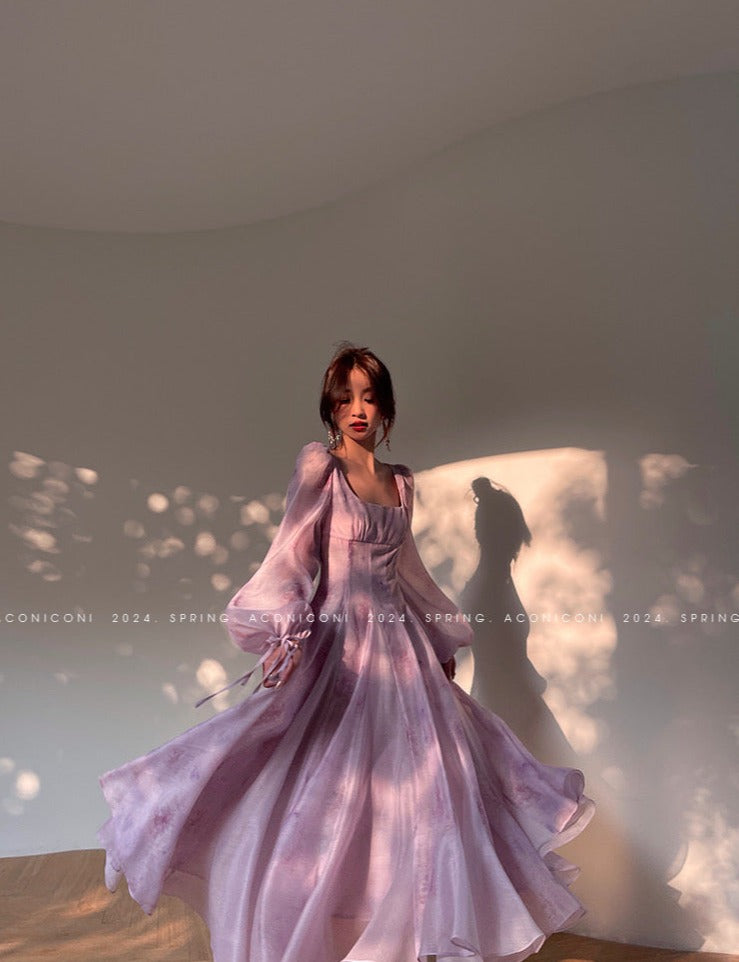 Purple Garden Cloud Romantic Dress