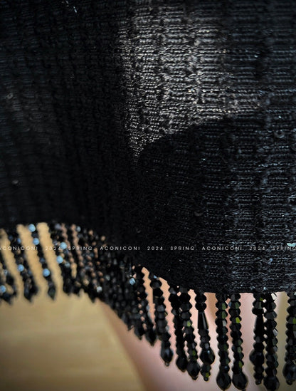 Aconiconi｜Light diamond shimmer wool dress