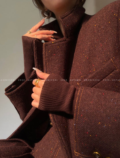 Aconiconi | Maillard Girl's French Temperament Blazer Pleated Skirt Suit