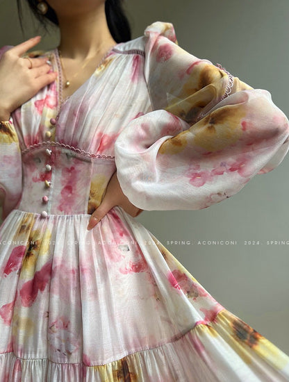 Aconiconi｜Yutang High-End Flowy Dress