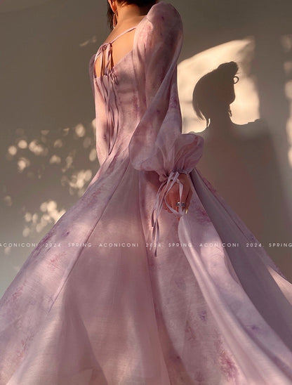 Purple Garden Cloud Romantic Dress