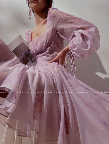 Purple Garden Cloud Romantic Dress