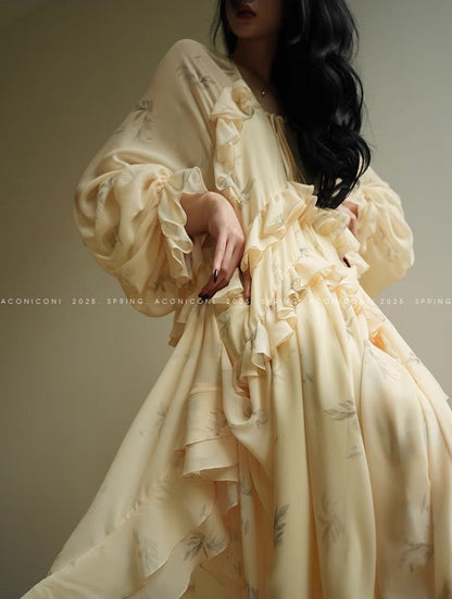 Aconiconi | Misty French Vanilla  Long Dress