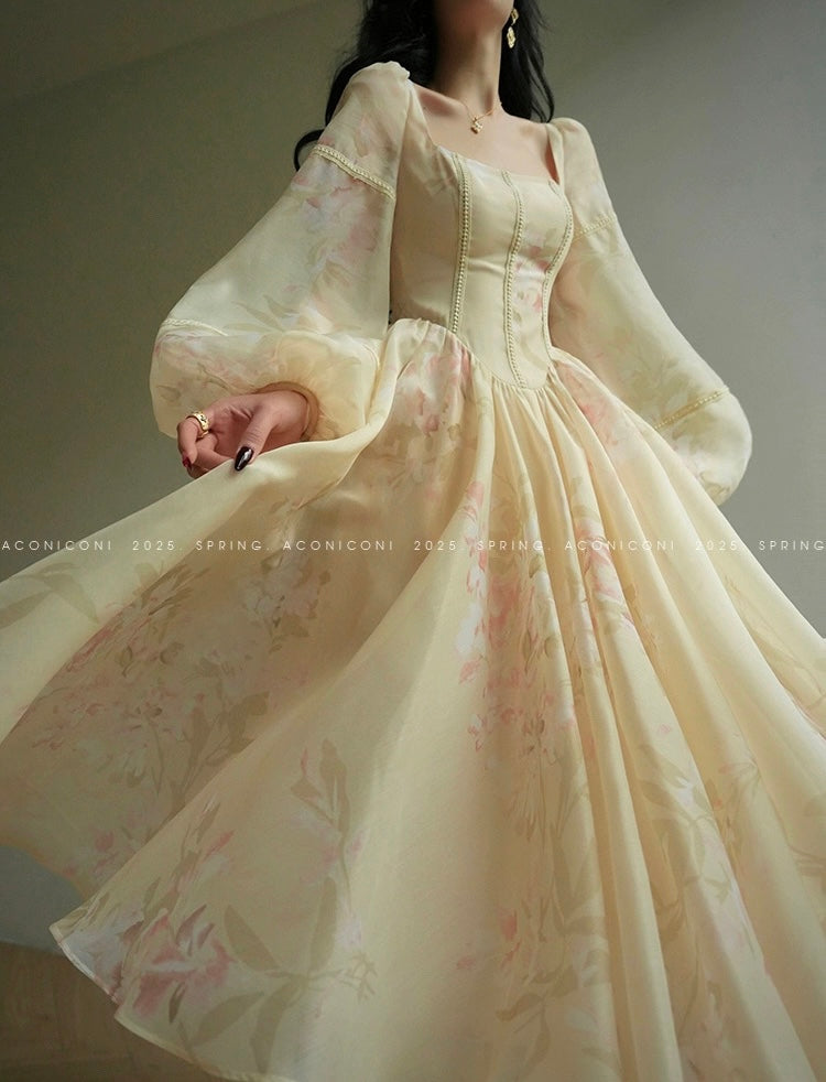 Aconiconi | Apricot Blossoms Flowy Dress