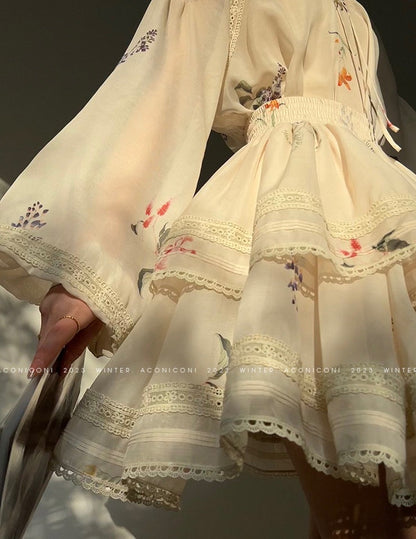 Aconiconi｜Moon Shadow Camellia Skirt Suit