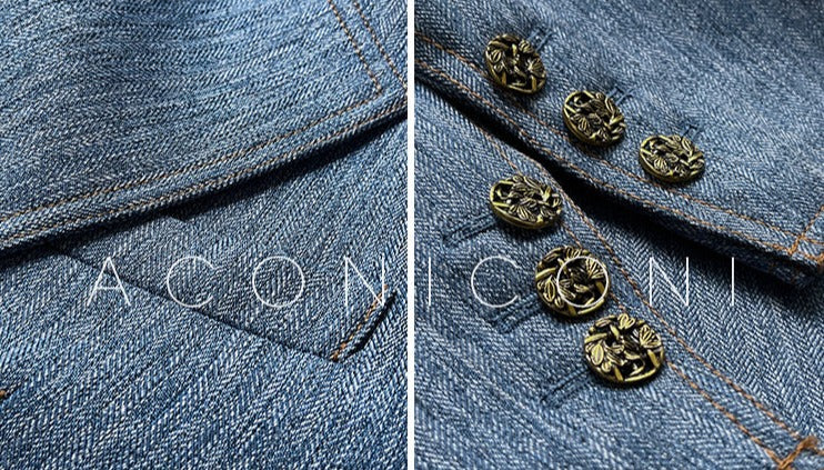 Aconiconi | Pink and Denim Skirt Suit