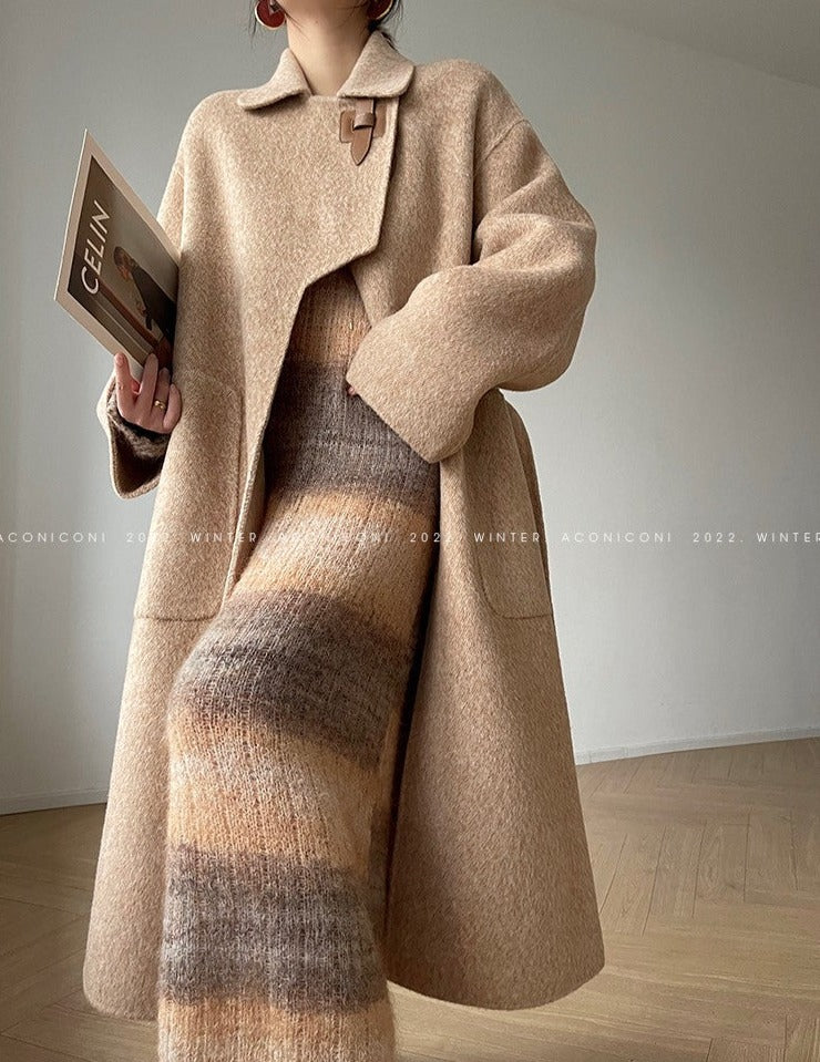 Aconiconi｜Retro 100% Wool Coat