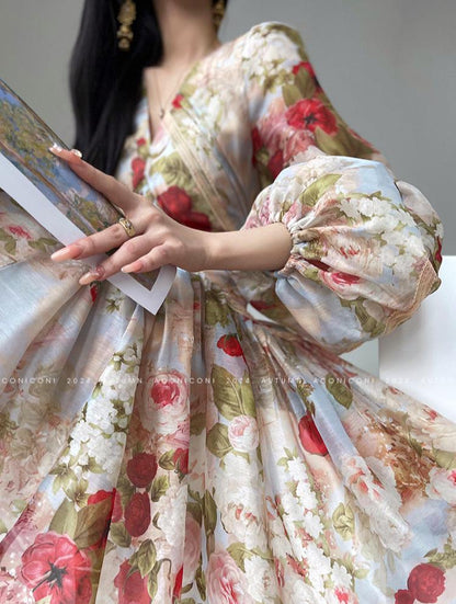 Misty Rose Long Sleeve Long Dress