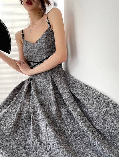 Aconiconi｜Kawashima Girl Elegant Temperament Dress Suit Sling Long Dress