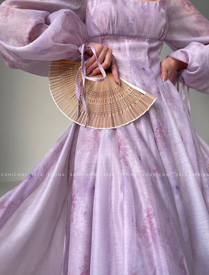 Purple Garden Cloud Romantic Dress