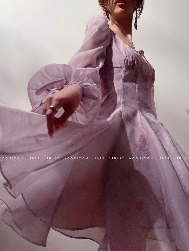Aconiconi | Purple Garden Cloud Romantic Dress