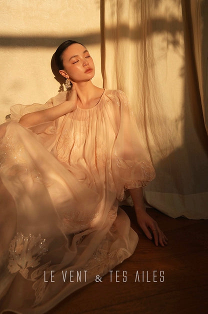 LE VENT & TES AILES | Château Rose Evening Dress