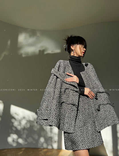 Aconiconi｜Secret Fragrance Tweed wool Skirt Suit