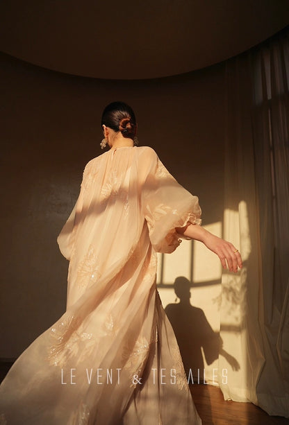 LE VENT & TES AILES | Château Rose Evening Dress