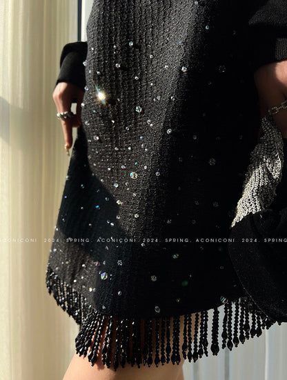 Aconiconi｜Light diamond shimmer wool dress