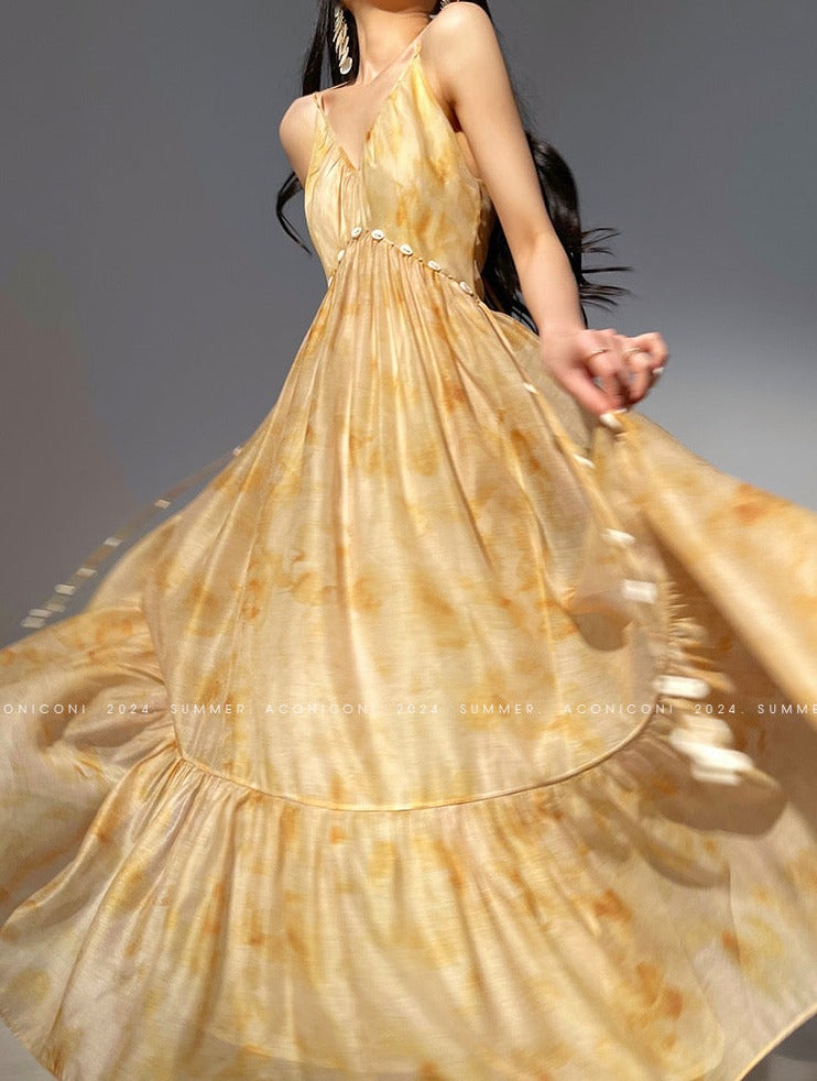 AconiconiSeaside Summer Sunset Long Flowy Dress The Lunaria AconiconiSeaside Summer Sunset Long Flowy Dress The Lunaria